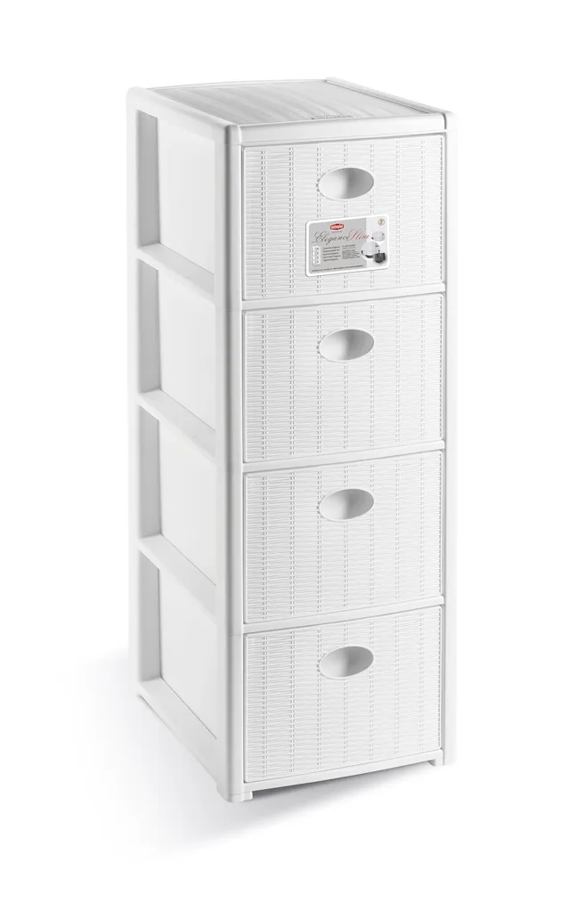 stefanplast-cassettiera-salvaspazio-slim-4-cassetti-bianca-30x40x80-cm image 1