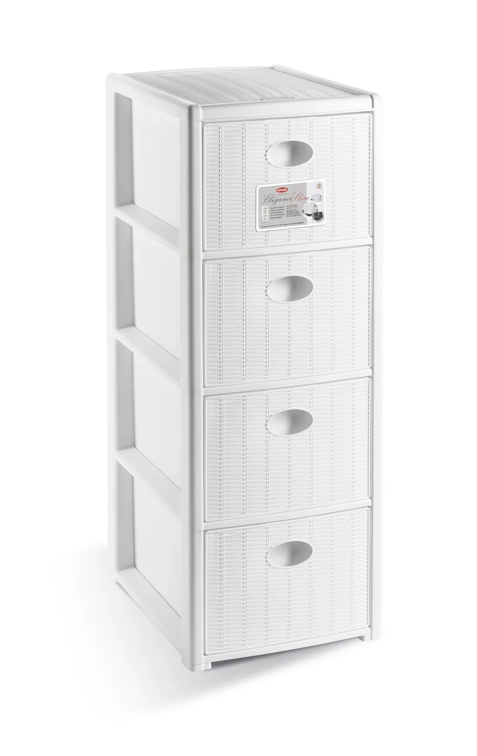 stefanplast-cassettiera-salvaspazio-slim-4-cassetti-bianca-30x40x80-cm image 1