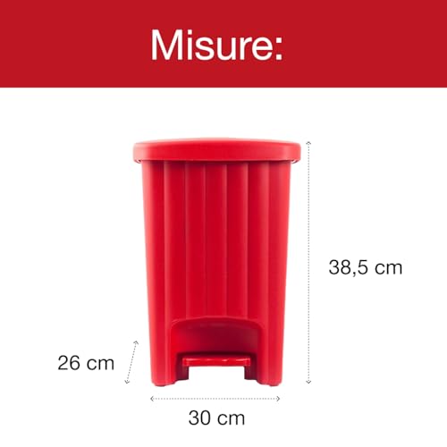 stefanplast-margherita-pattumiera-a-pedale-20-l-rosso-lampone-30x26x38-5h-cm image 4
