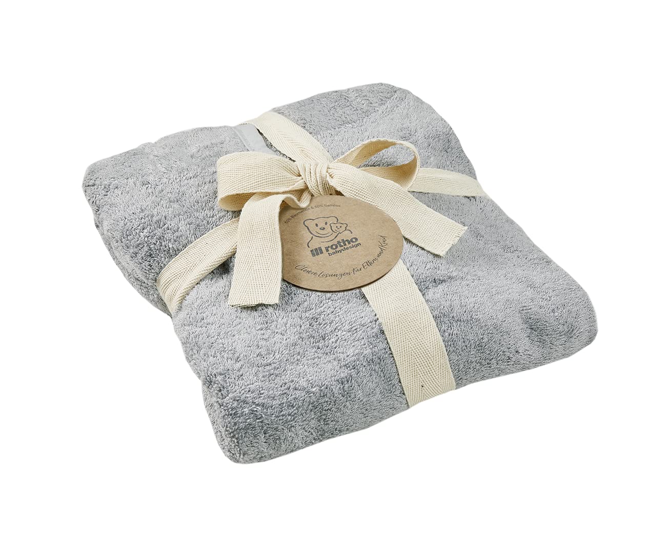 rotho-babydesign-poncho-per-il-bagnetto-grigio-pietra image 2