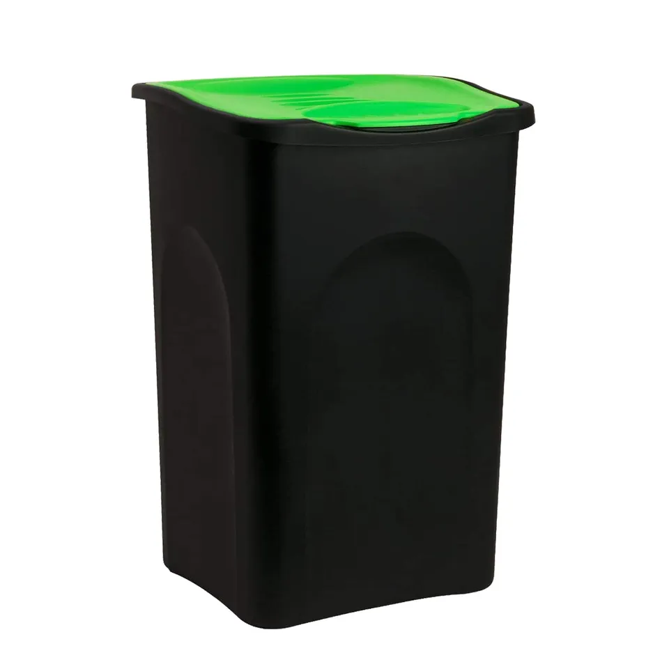 stefanplast-ecogreen-pattumiera-50-litri-37x37x56-nero-verde image 1