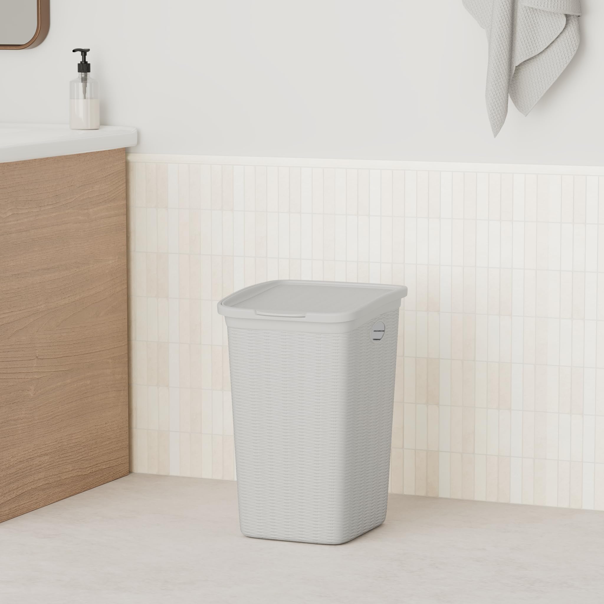 stefanplast-elegance-porta-biancheria-36-lt-bianco-28-5x39x54-cm-effetto-rattan image 2