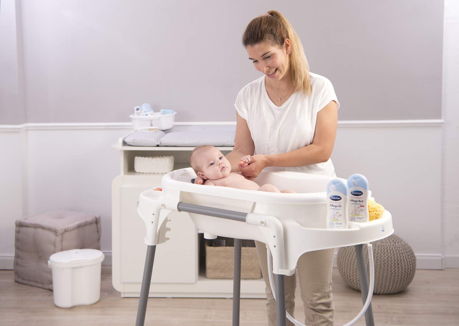 rotho-babydesign-top-stazione-bagnetto-100-cm-con-vaschetta-e-cavalletto-regolab image 6