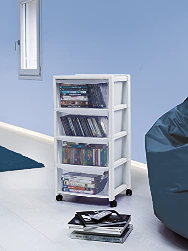stefanplast-libera-cassettiera-4-cassetti-con-ruote-40x40x80-cm-bianco-opaco image 4