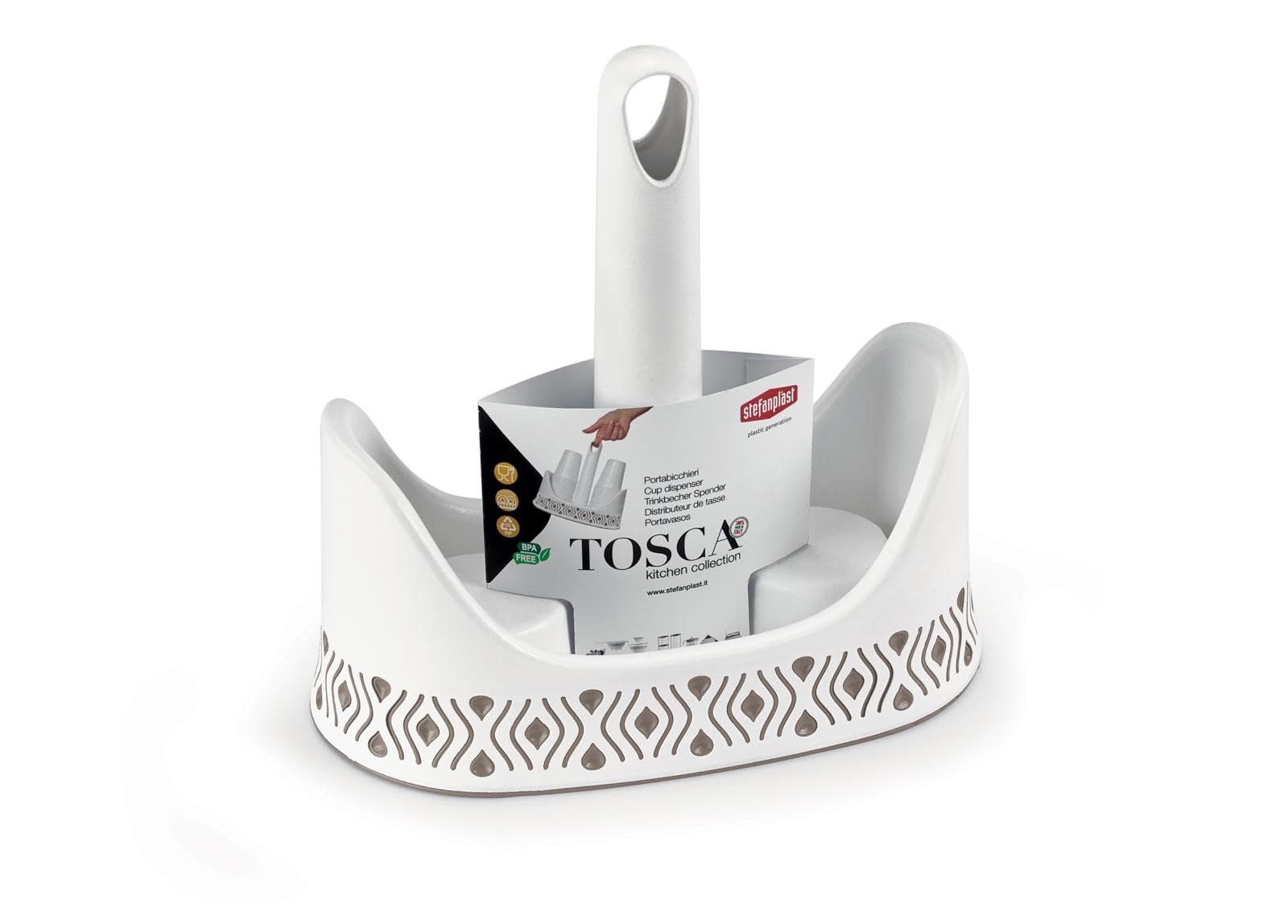stefanplast-tosca-portabicchieri-bianco-tortora-chiaro image 1