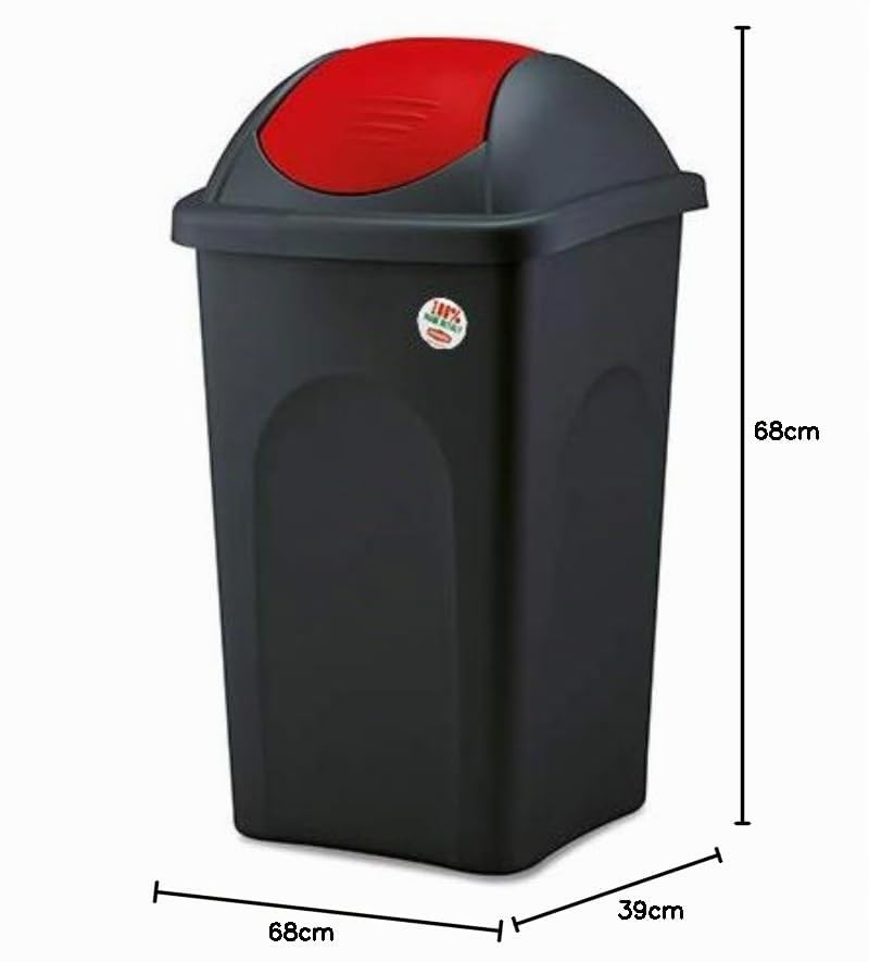 stefanplast-multipat-pattumiera-basculante-60-lt-nero-rosso-39x39x68-cm image 5