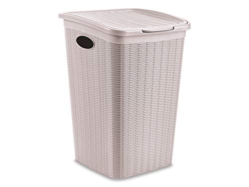 stefanplast-elegance-porta-biancheria-50-lt-cipria-in-polipropilene-rattan-con-c image 2
