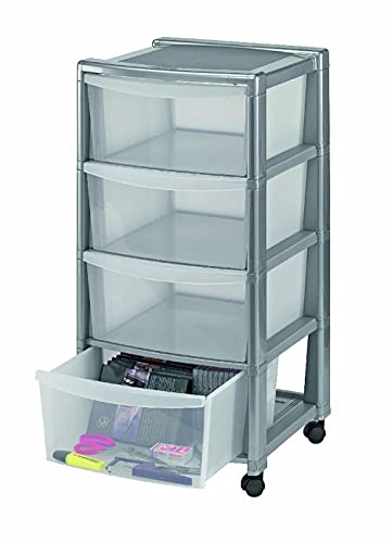 stefanplast-libera-cassettiera-4-cassetti-con-ruote-40x40x80h-grigio-trasparente image 7