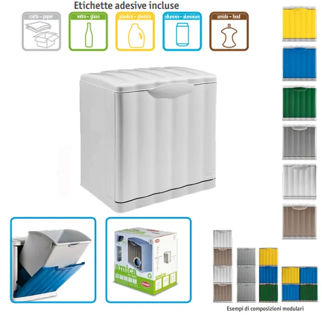 stefanplast-amica-eco-space-secchio-differenziata-20-lt-tortora image 1
