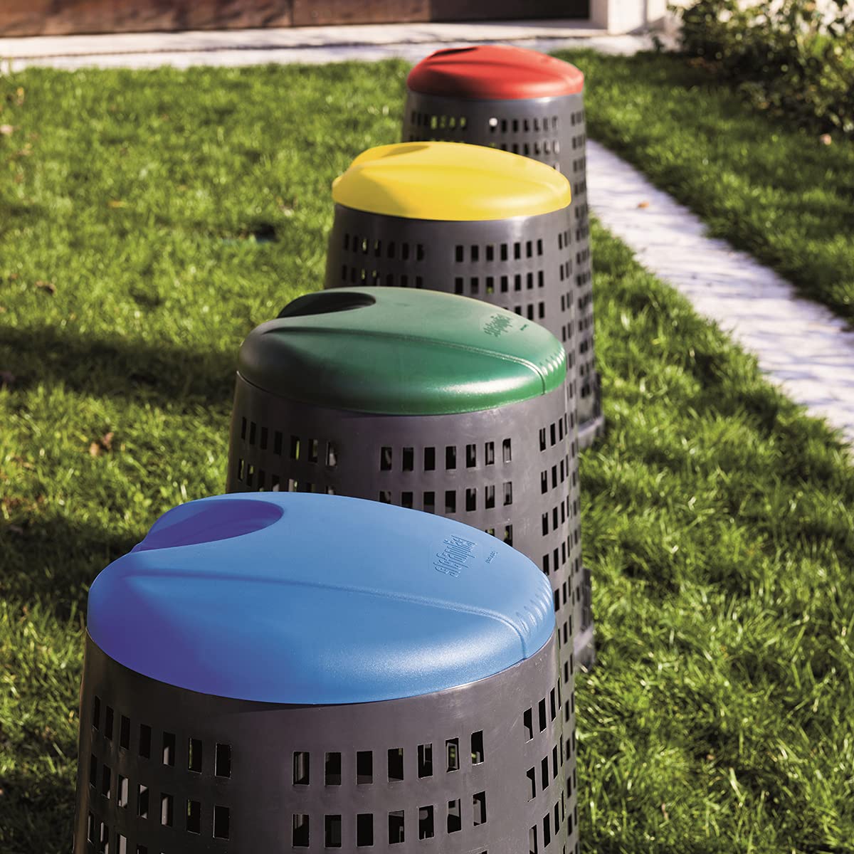 stefanplast-trespolo-con-coperchio-53x53xh87-cm-nero-verde image 2