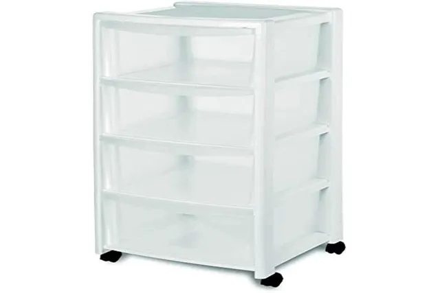 stefanplast-libera-cassettiera-4-cassetti-con-ruote-40x40x80-cm-bianco-opaco image 1