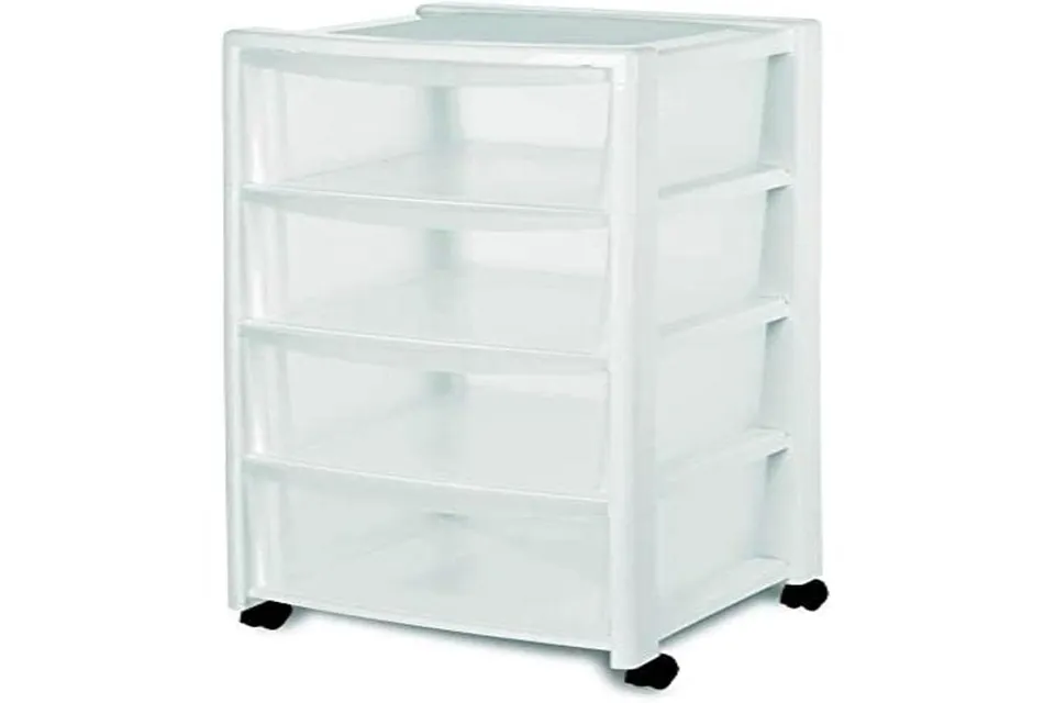 stefanplast-libera-cassettiera-4-cassetti-con-ruote-40x40x80-cm-bianco-opaco image 1