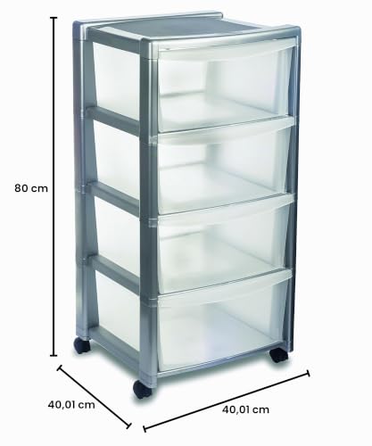stefanplast-libera-cassettiera-4-cassetti-con-ruote-40x40x80h-grigio-trasparente image 8