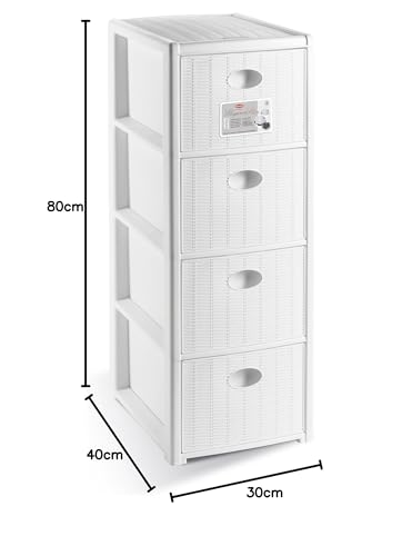 stefanplast-cassettiera-salvaspazio-slim-4-cassetti-bianca-30x40x80-cm image 4