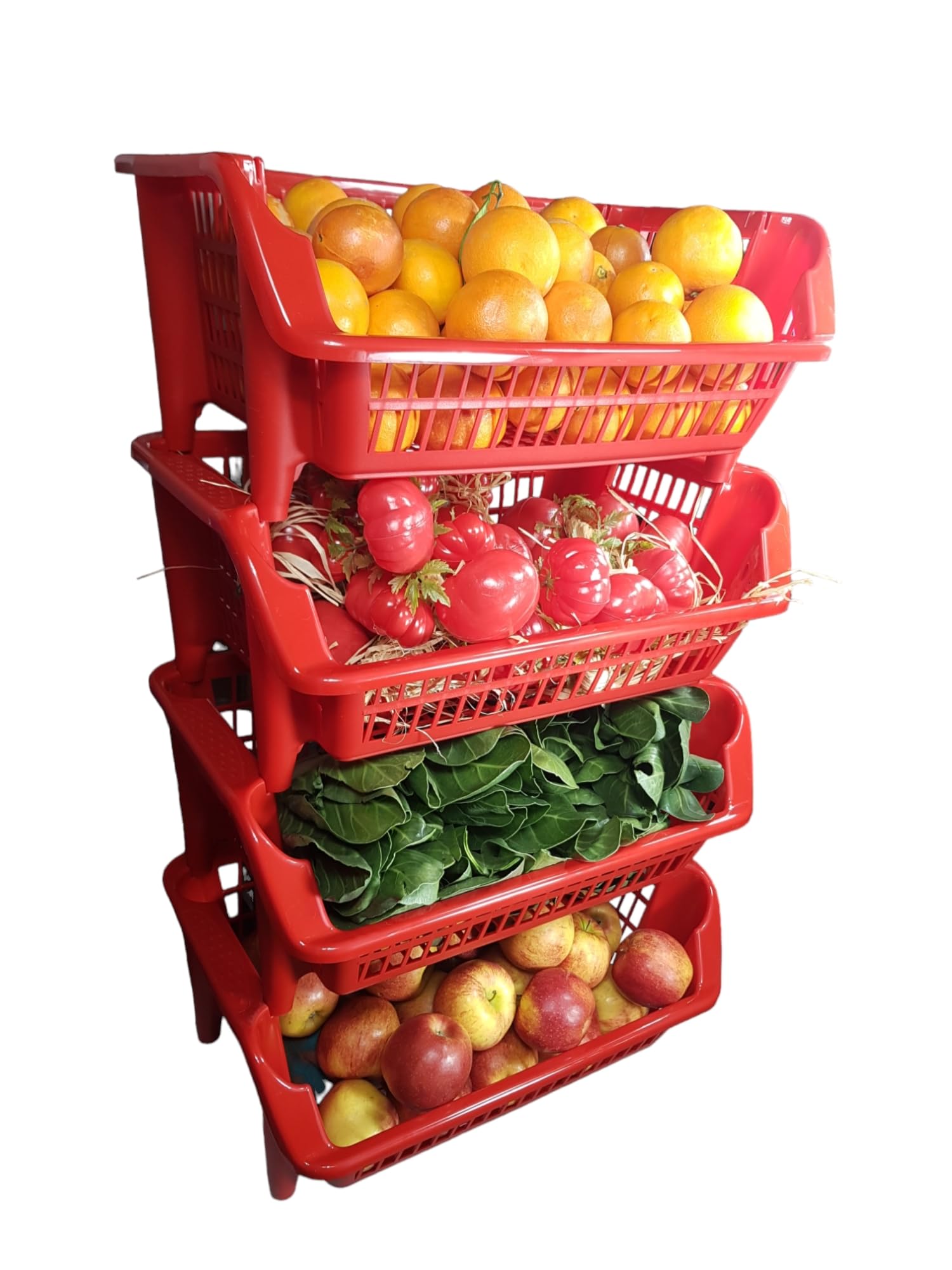 stefanplast-cestello-rosso-a-4-piani-porta-frutta-e-verdura-54-5x37-5x92-5-cm image 2