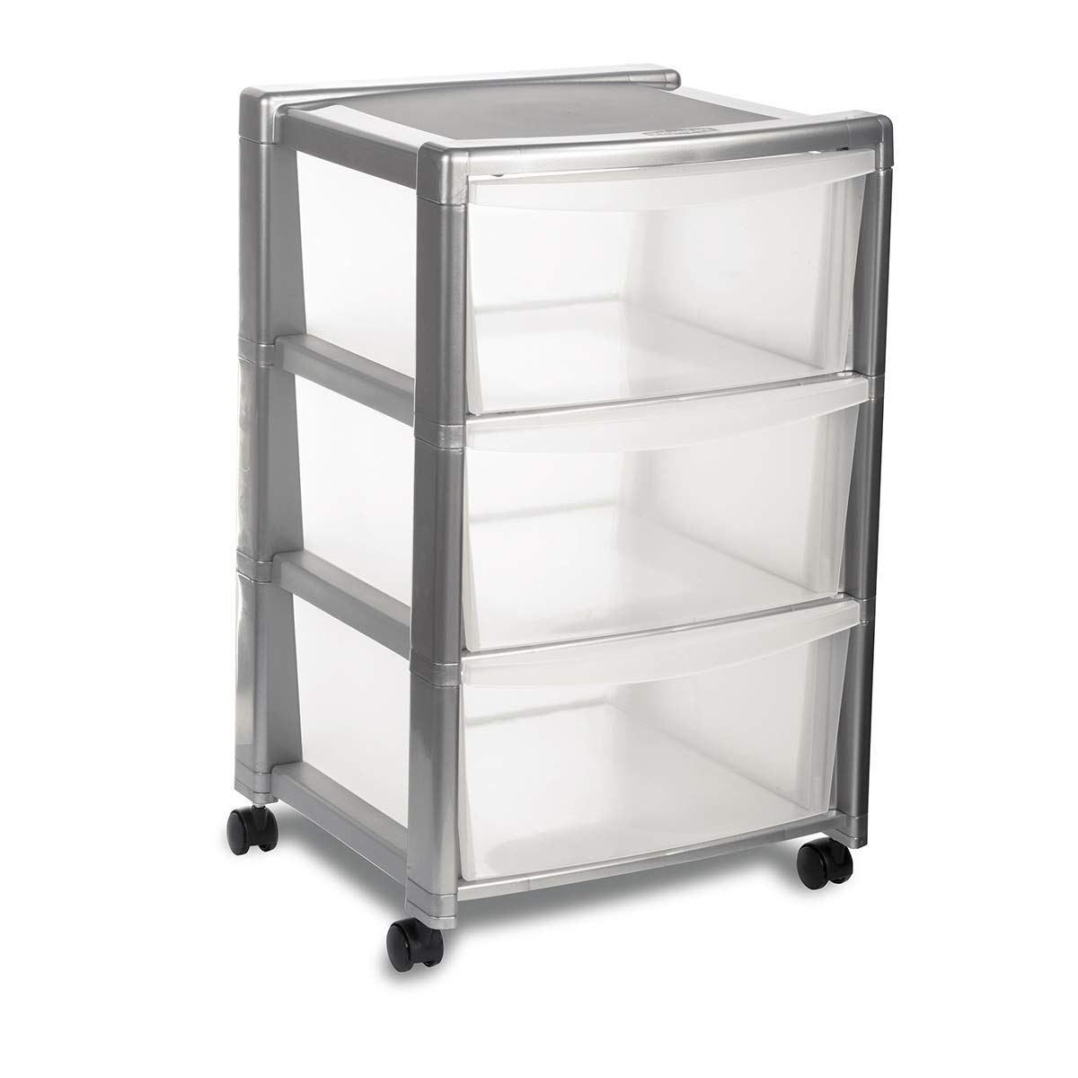 stefanplast-libera-cassettiera-3-cassetti-con-ruote-argento-40x40x63-cm image 1