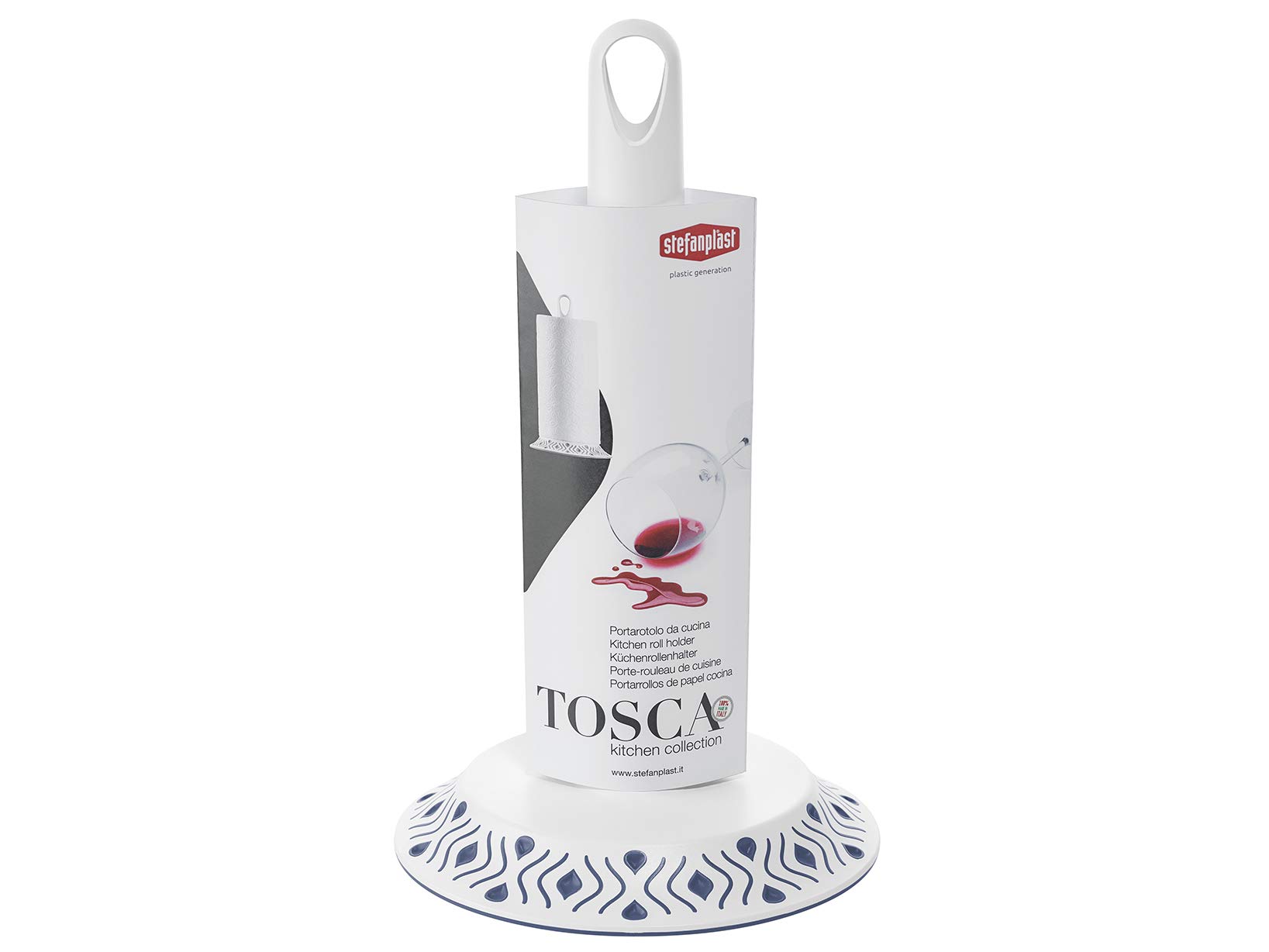 stefanplast-tosca-portarotolo-cucina-blu-17-cm image 1