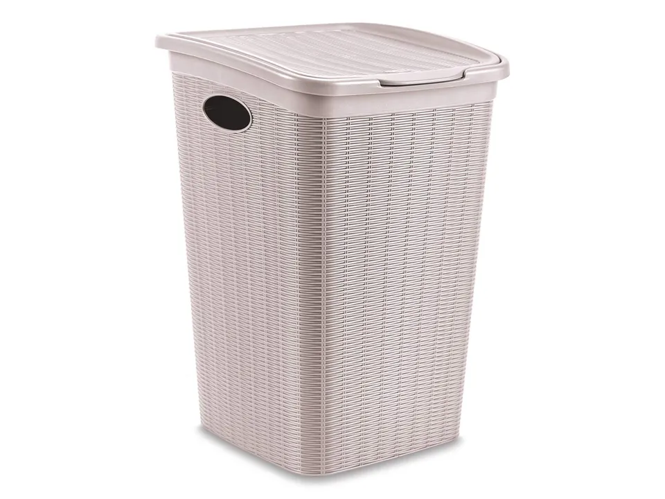 stefanplast-elegance-porta-biancheria-50-lt-cipria-in-polipropilene-rattan-con-c image 1