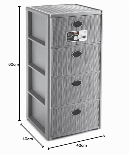 stefanplast-elegance-cassettiera-4-cassetti-grigio-40x40x80-cm image 4