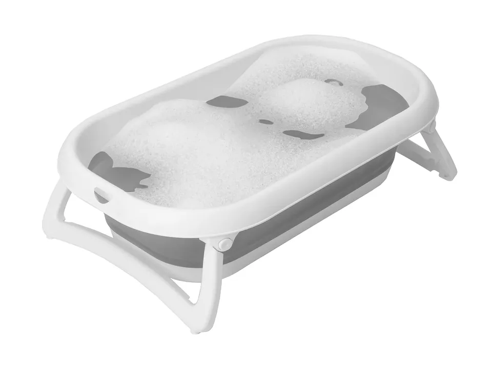 rotho-babydesign-baby-bath-2-go-vaschetta-bagnetto-pieghevole-grigio-bianco-82x4 image 1