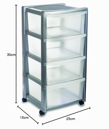 stefanplast-libera-cassettiera-4-cassetti-con-ruote-40x40x80h-grigio-trasparente image 6