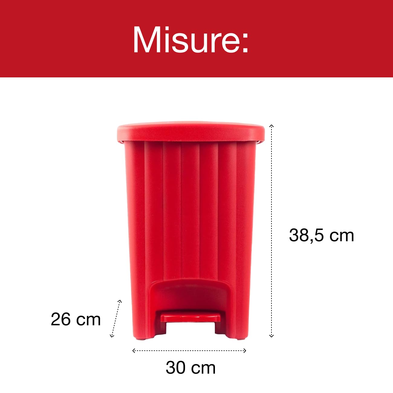 stefanplast-margherita-pattumiera-a-pedale-20-l-rosso-lampone-30x26x38-5h-cm image 2