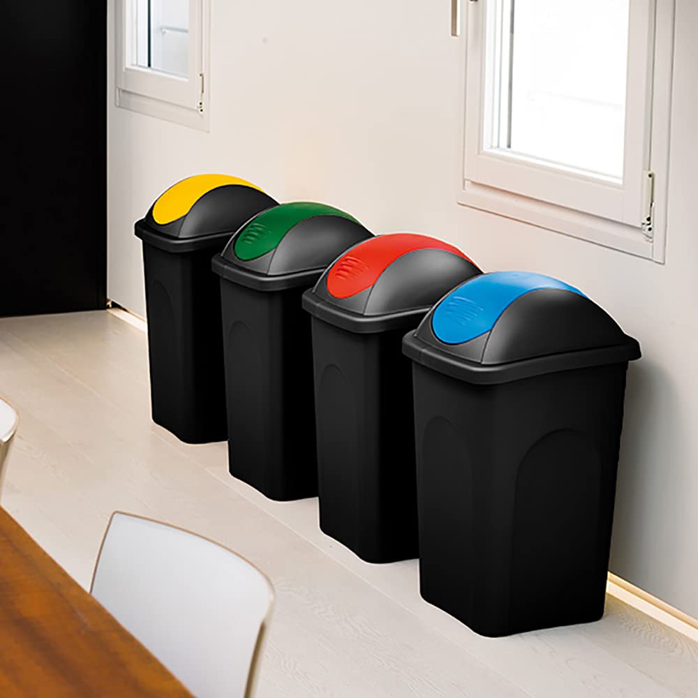 stefanplast-multipat-pattumiera-basculante-60-lt-nero-rosso-39x39x68-cm image 2