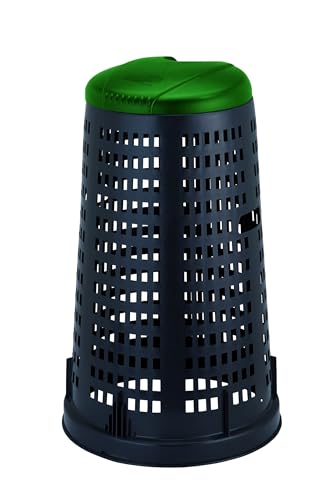 stefanplast-trespolo-con-coperchio-53x53xh87-cm-nero-verde image 3