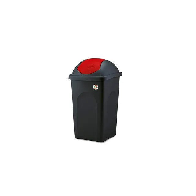 stefanplast-multipat-pattumiera-basculante-60-lt-nero-rosso-39x39x68-cm image 1