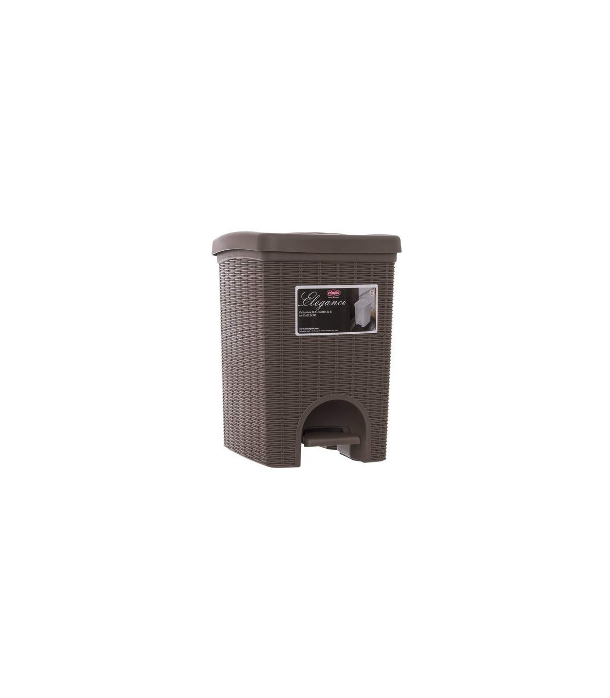 stefanplast-elegance-pattumiera-a-pedale-20-litri-tortora image 1