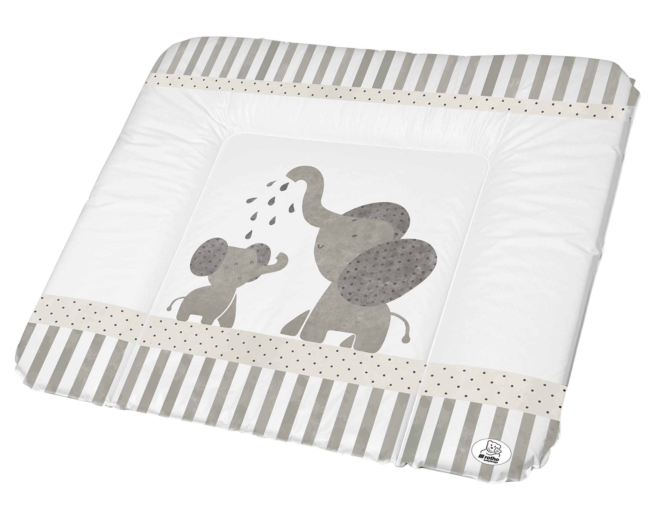 rotho-babydesign-bella-bambina-fasciatoio-modern-elephants-bianco-grigio-85x72x5 image 1