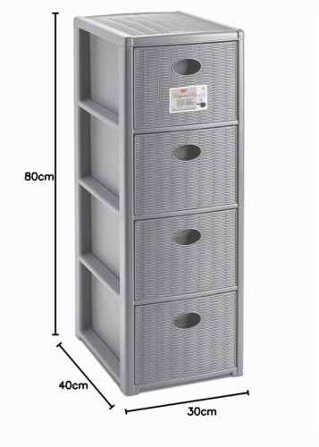stefanplast-elegance-cassettiera-30x40x80-grigia-4-cassetti image 4