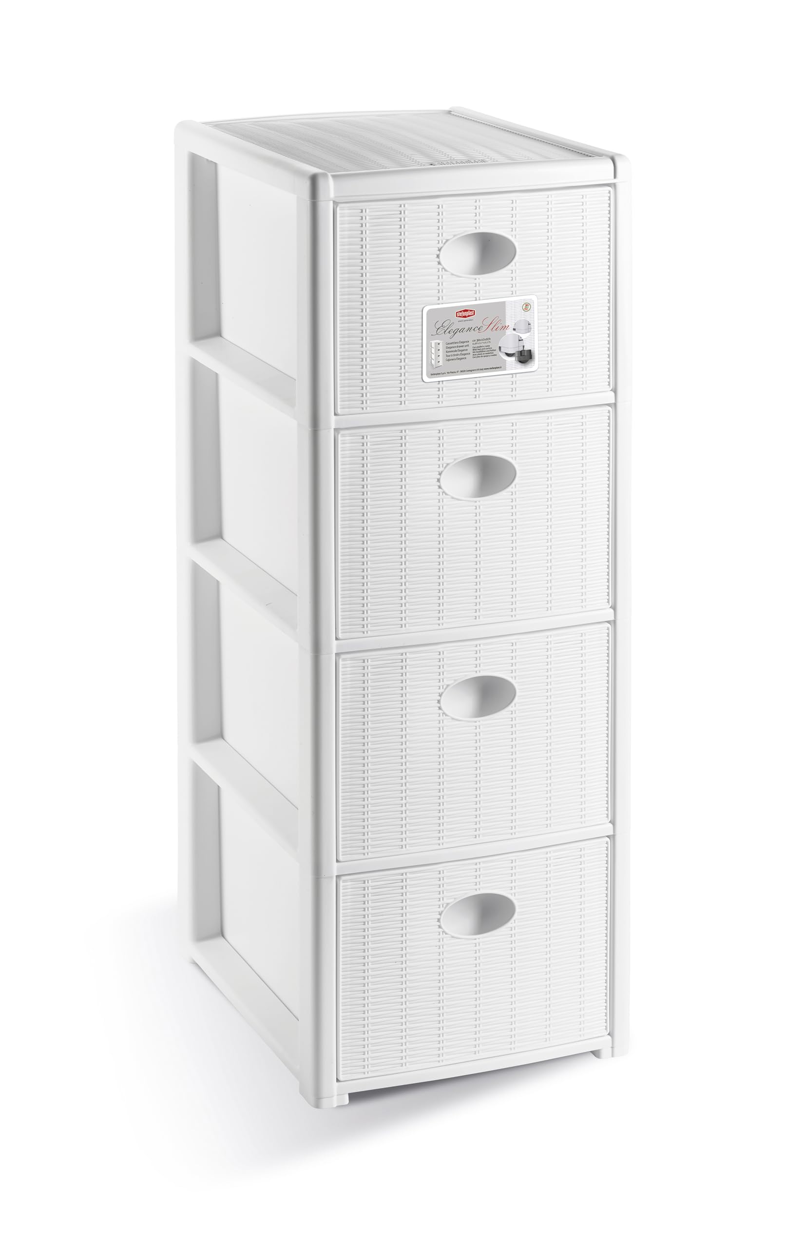 stefanplast-cassettiera-salvaspazio-slim-4-cassetti-bianca-30x40x80-cm image 1