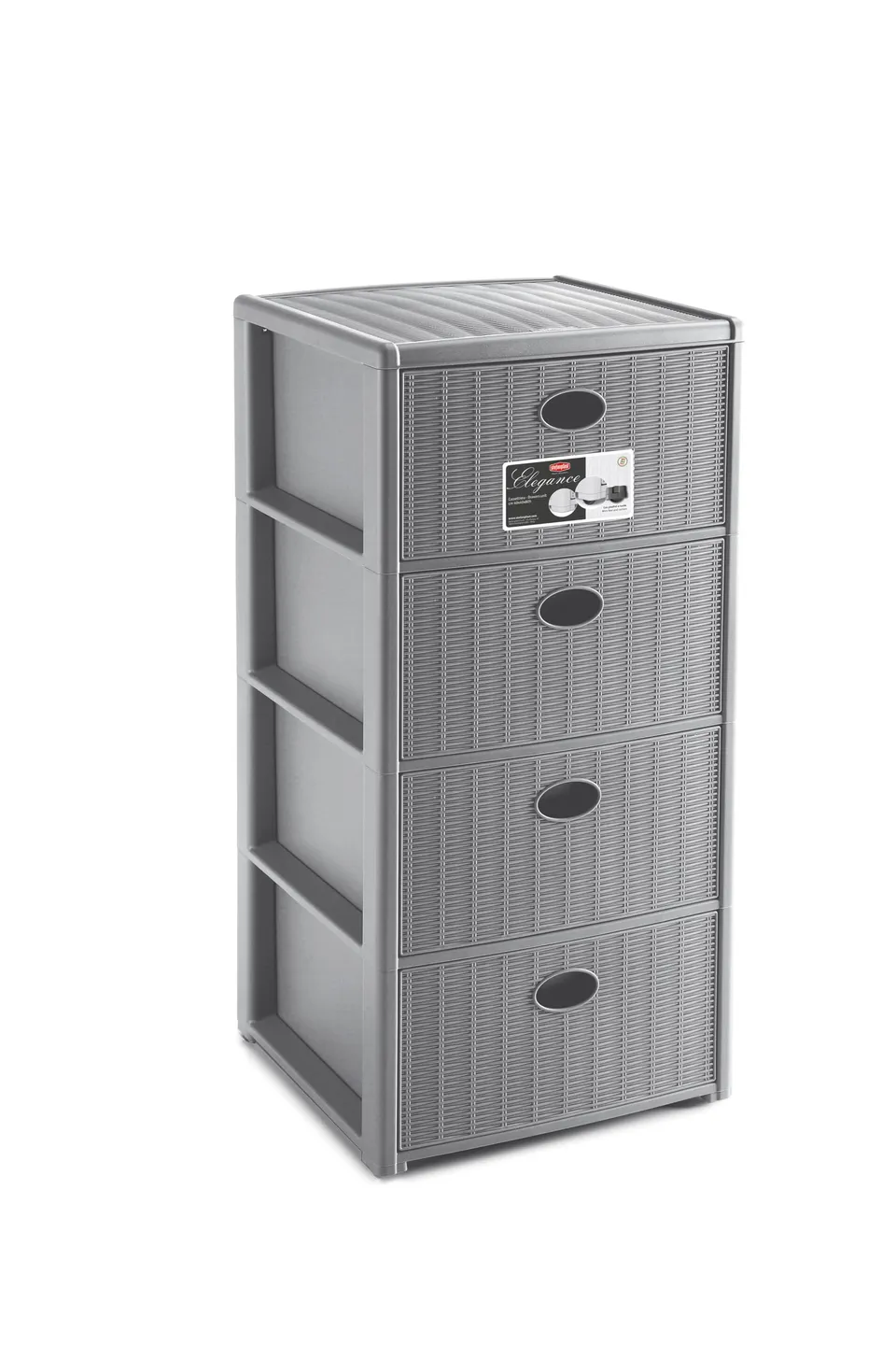 stefanplast-elegance-cassettiera-4-cassetti-grigio-40x40x80-cm image 1