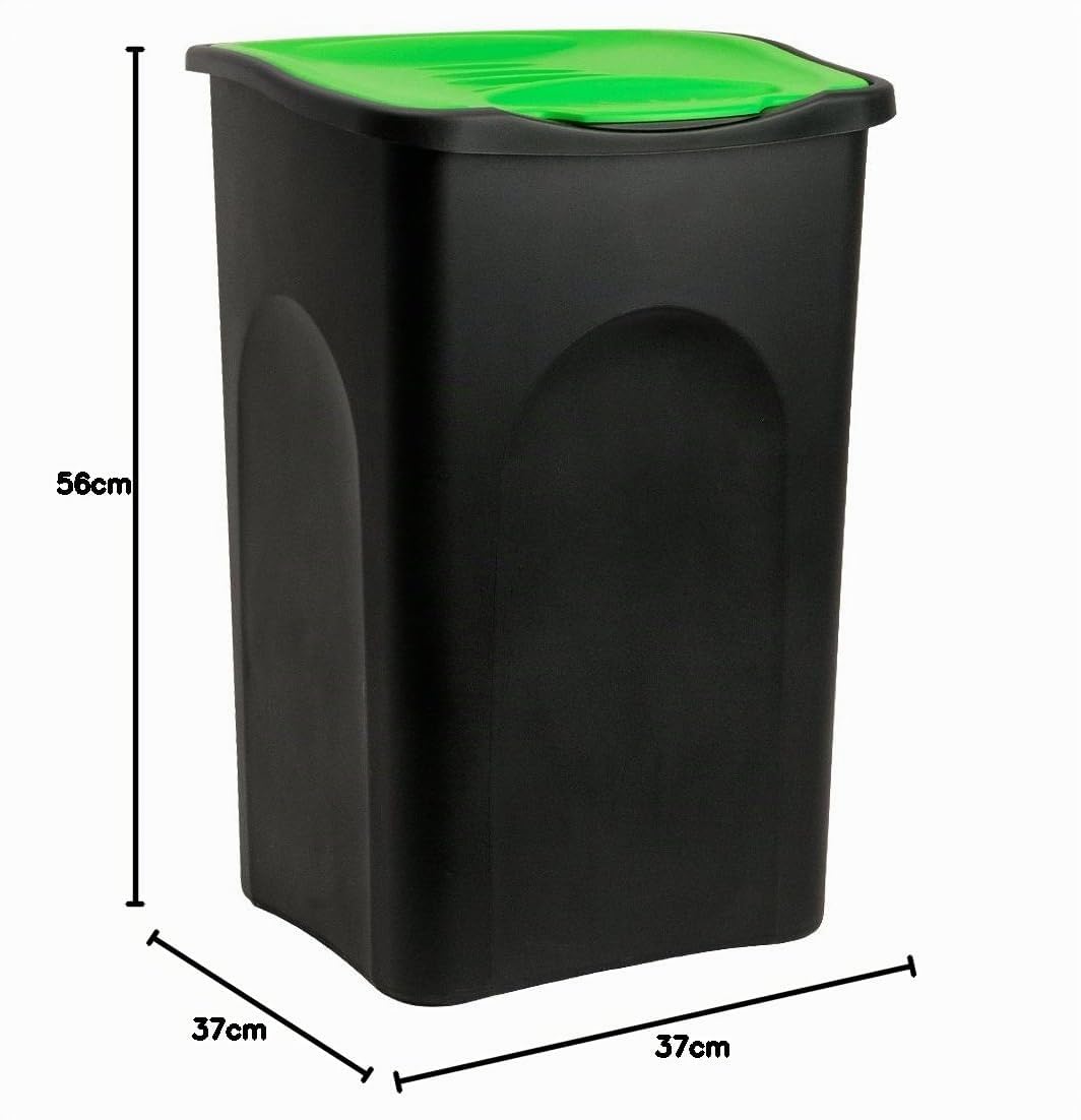 stefanplast-ecogreen-pattumiera-50-litri-37x37x56-nero-verde image 2