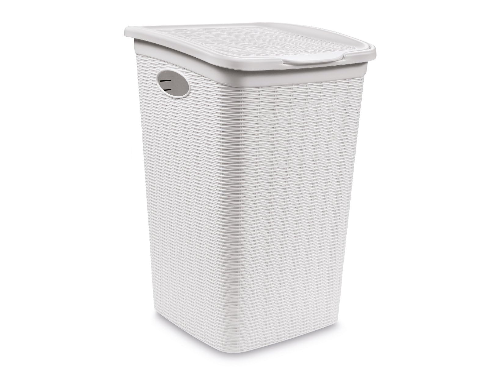 stefanplast-elegance-porta-biancheria-36-lt-bianco-28-5x39x54-cm-effetto-rattan image 1