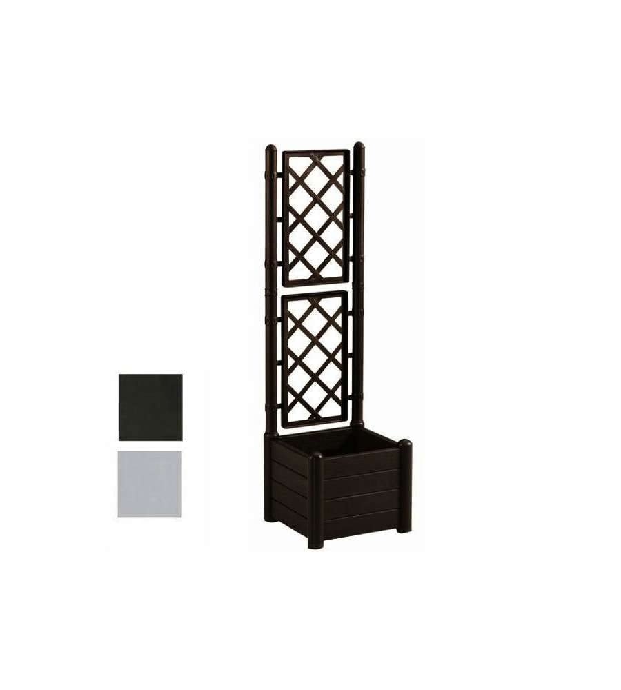 stefanplast-italia-fioriera-quadrata-con-spalliera-43-cm-stone-grey-30-l image 1