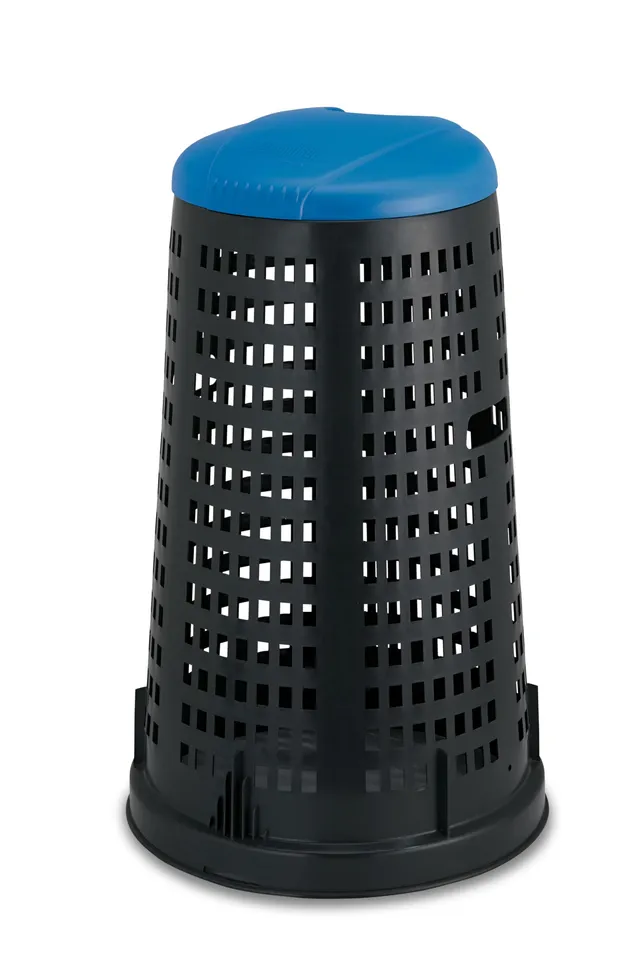 stefanplast-trespolo-con-coperchio-53x53x87h-cm-nero-blu image 1