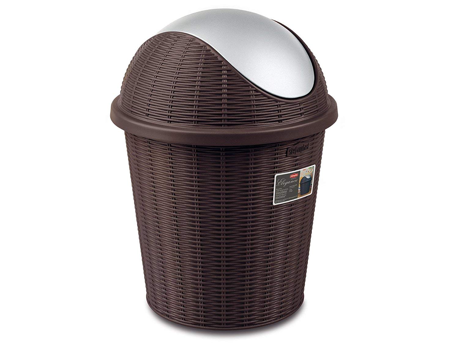stefanplast-elegance-cestino-basculante-10-l-moka-28-5x39h-cm image 1