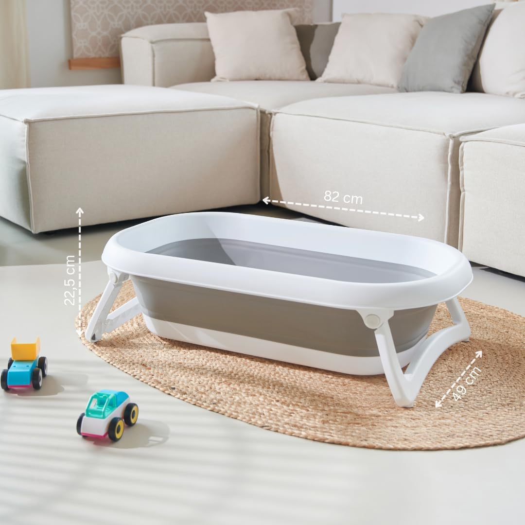 rotho-babydesign-baby-bath-2-go-vaschetta-bagnetto-pieghevole-grigio-bianco-82x4 image 2
