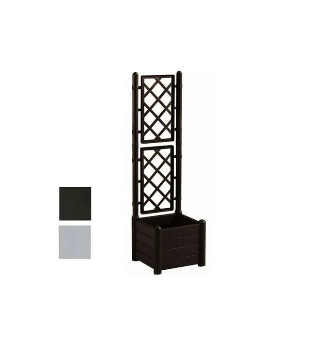 stefanplast-italia-fioriera-quadrata-con-spalliera-43-cm-stone-grey-30-l image 1