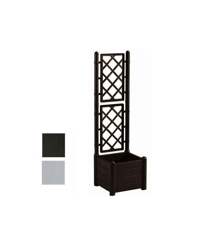 stefanplast-italia-fioriera-quadrata-con-spalliera-43-cm-stone-grey-30-l image 1