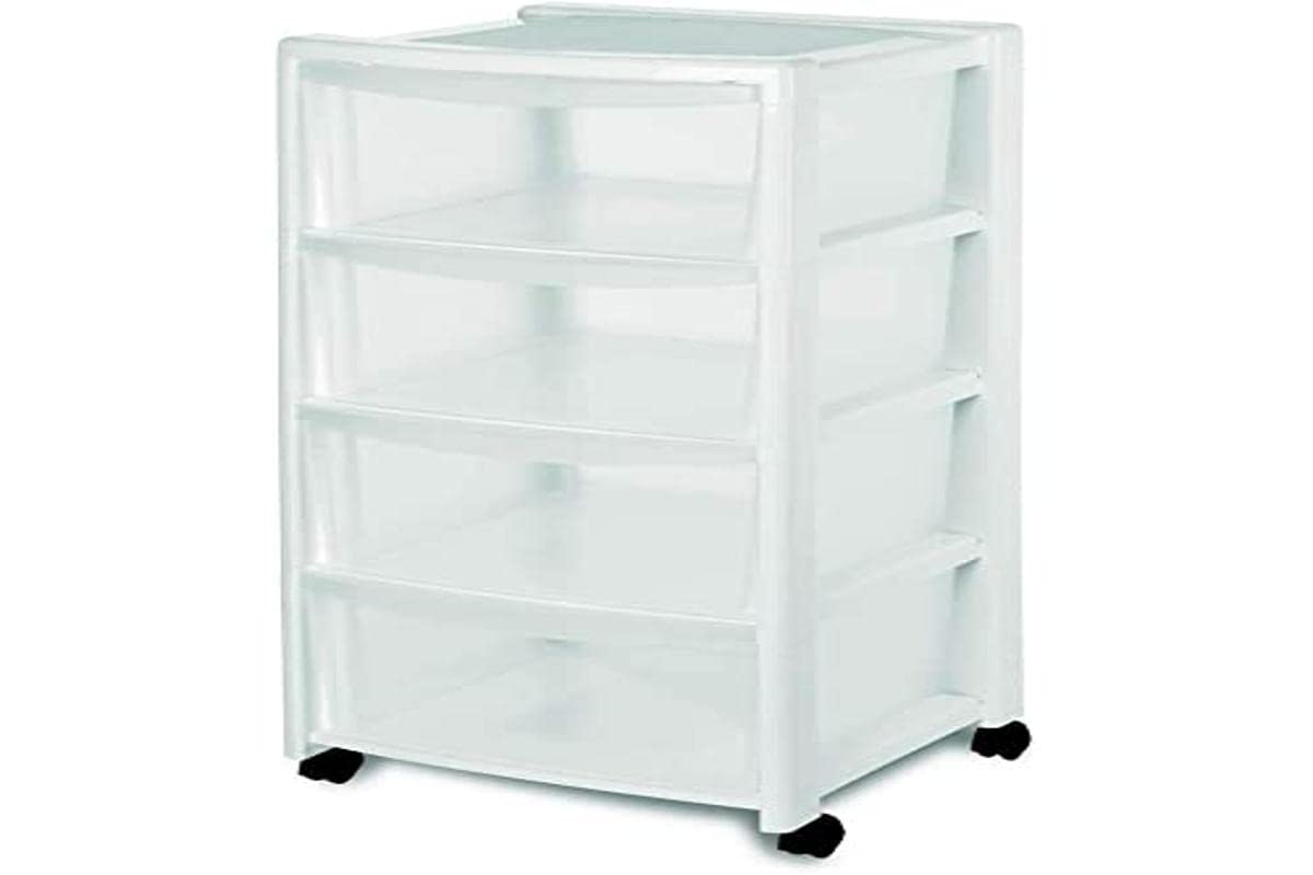 stefanplast-libera-cassettiera-4-cassetti-con-ruote-40x40x80-cm-bianco-opaco image 1