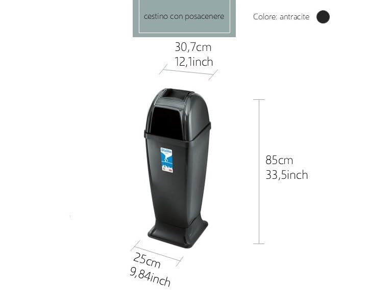 stefanplast-diablo-gettacarte-con-posacenere-50-l-antracite image 8