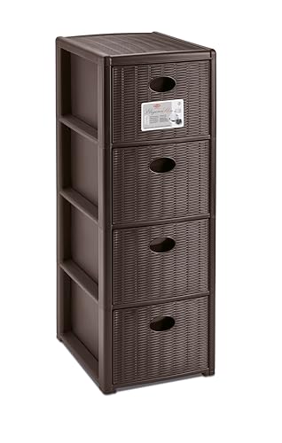 stefanplast-elegance-cassettiera-slim-4-cassetti-30x40x80-cm-moka-effetto-rattan image 3