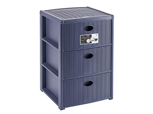 stefanplast-elegance-cassettiera-3-cassetti-rattan-navy-39x37x60-cm image 6