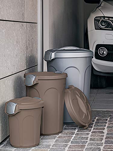 stefanplast-gerry-bidone-23-litri-tortora-con-coperchio-e-clip image 5