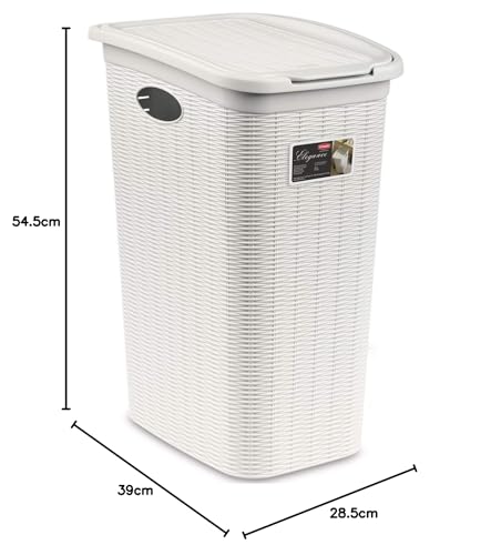 stefanplast-cesto-portabiancheria-effetto-rattan-36-l-con-coperchio-bianco image 4