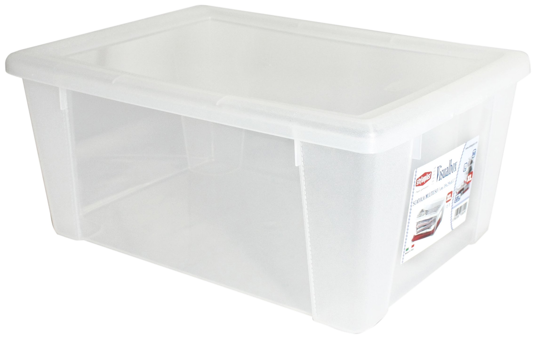 stefanplast-visualbox-scatola-multiuso-trasparente-xl-15-l-39-x-29-x-17-cm-con-c image 1