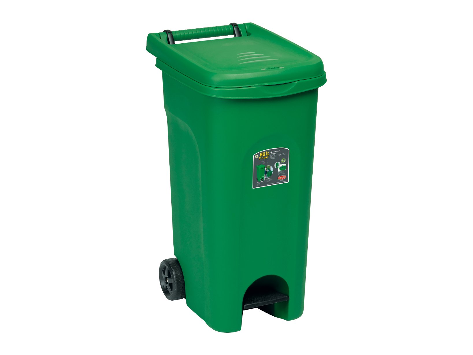 stefanplast-home-eco-system-bidone-80-lt-con-pedale-e-ruote-grigio image 3